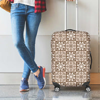 Beige Palaka Quilt Hawaii Luggage Cover Hawaiian Tropical Monstera Sea Turtle LT14 - Polynesian Pride