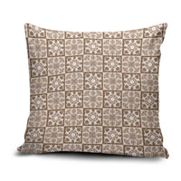 Beige Palaka Quilt Hawaii Pillow Cover Hawaiian Tropical Monstera Sea Turtle LT14 Beige - Polynesian Pride