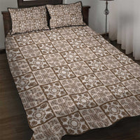 Beige Palaka Quilt Hawaii Quilt Bed Set Hawaiian Tropical Monstera Sea Turtle LT14 Beige - Polynesian Pride