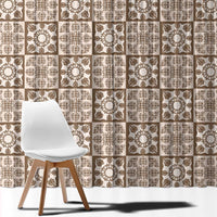 Beige Palaka Quilt Hawaii Window Curtain Hawaiian Tropical Monstera Sea Turtle LT14 - Polynesian Pride