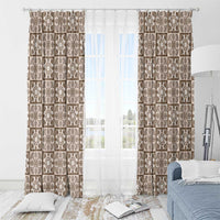 Beige Palaka Quilt Hawaii Window Curtain Hawaiian Tropical Monstera Sea Turtle LT14 - Polynesian Pride
