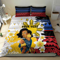 Personalised Philippines Women's Day Bedding Set Filipino Golden Sun With Polynesian Pattern
