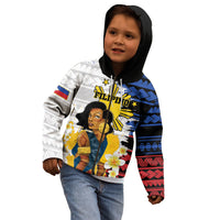 Personalised Philippines Women's Day Kid Hoodie Filipino Golden Sun With Polynesian Pattern LT14 - Polynesian Pride