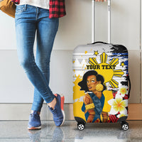 Personalised Philippines Women's Day Luggage Cover Filipino Golden Sun With Polynesian Pattern LT14 - Polynesian Pride