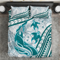 Cyan Polynesia Bedding Set Polynesian Turtle Shark Tattoo Tropical Vintage LT14 Cyan - Polynesian Pride