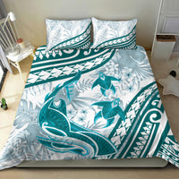 Cyan Polynesia Bedding Set Polynesian Turtle Shark Tattoo Tropical Vintage LT14 - Polynesian Pride