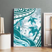 Cyan Polynesia Canvas Wall Art Polynesian Turtle Shark Tattoo Tropical Vintage LT14 - Polynesian Pride