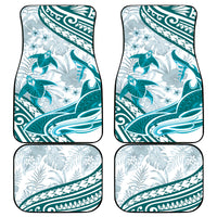 Cyan Polynesia Car Mats Polynesian Turtle Shark Tattoo Tropical Vintage LT14 - Polynesian Pride