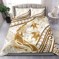 Gold Polynesia Bedding Set Polynesian Turtle Shark Tattoo Tropical Vintage LT14 - Polynesian Pride