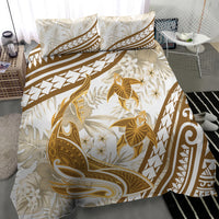 Gold Polynesia Bedding Set Polynesian Turtle Shark Tattoo Tropical Vintage LT14 - Polynesian Pride