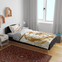 Gold Polynesia Bedding Set Polynesian Turtle Shark Tattoo Tropical Vintage LT14 - Polynesian Pride