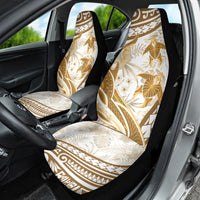 Gold Polynesia Car Seat Cover Polynesian Turtle Shark Tattoo Tropical Vintage