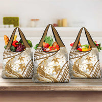 Gold Polynesia Grocery Bag Polynesian Turtle Shark Tattoo Tropical Vintage LT14 3-pack One Size Gold - Polynesian Pride