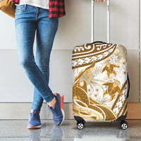 Gold Polynesia Luggage Cover Polynesian Turtle Shark Tattoo Tropical Vintage