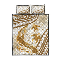 Gold Polynesia Quilt Bed Set Polynesian Turtle Shark Tattoo Tropical Vintage LT14 - Polynesian Pride