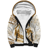 Gold Polynesia Sherpa Hoodie Polynesian Turtle Shark Tattoo Tropical Vintage LT14 Unisex Gold - Polynesian Pride