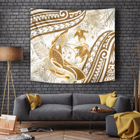 Gold Polynesia Tapestry Polynesian Turtle Shark Tattoo Tropical Vintage LT14 - Polynesian Pride