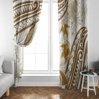 Gold Polynesia Window Curtain Polynesian Turtle Shark Tattoo Tropical Vintage LT14 - Polynesian Pride