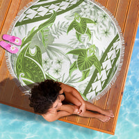 Lime Green Polynesia Beach Blanket Polynesian Turtle Shark Tattoo Tropical Vintage LT14 - Polynesian Pride