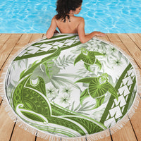 Lime Green Polynesia Beach Blanket Polynesian Turtle Shark Tattoo Tropical Vintage LT14 - Polynesian Pride