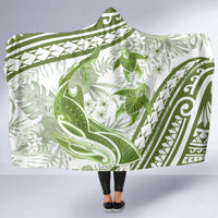 Lime Green Polynesia Hooded Blanket Polynesian Turtle Shark Tattoo Tropical Vintage LT14 - Polynesian Pride