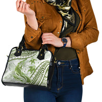 Lime Green Polynesia Shoulder Handbag Polynesian Turtle Shark Tattoo Tropical Vintage