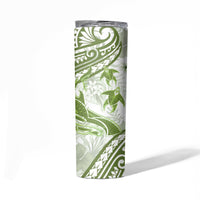 Lime Green Polynesia Skinny Tumbler Polynesian Turtle Shark Tattoo Tropical Vintage