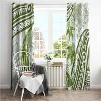 Lime Green Polynesia Window Curtain Polynesian Turtle Shark Tattoo Tropical Vintage LT14 - Polynesian Pride
