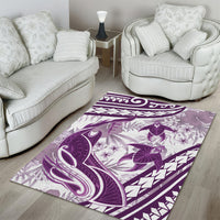 Purple Polynesia Area Rug Polynesian Turtle Shark Tattoo Tropical Vintage