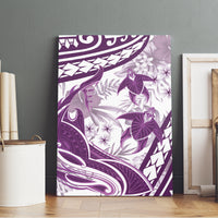 Purple Polynesia Canvas Wall Art Polynesian Turtle Shark Tattoo Tropical Vintage LT14 - Polynesian Pride