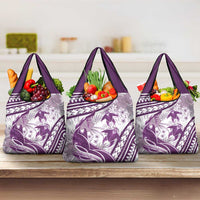 Purple Polynesia Grocery Bag Polynesian Turtle Shark Tattoo Tropical Vintage LT14 3-pack One Size Purple - Polynesian Pride