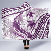 Purple Polynesia Hooded Blanket Polynesian Turtle Shark Tattoo Tropical Vintage LT14 - Polynesian Pride