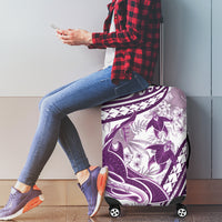 Purple Polynesia Luggage Cover Polynesian Turtle Shark Tattoo Tropical Vintage
