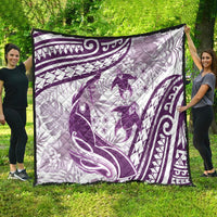 Purple Polynesia Quilt Polynesian Turtle Shark Tattoo Tropical Vintage