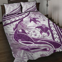 Purple Polynesia Quilt Bed Set Polynesian Turtle Shark Tattoo Tropical Vintage LT14 Purple - Polynesian Pride