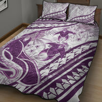 Purple Polynesia Quilt Bed Set Polynesian Turtle Shark Tattoo Tropical Vintage LT14 - Polynesian Pride
