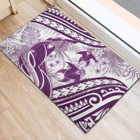 Purple Polynesia Rubber Doormat Polynesian Turtle Shark Tattoo Tropical Vintage LT14 - Polynesian Pride