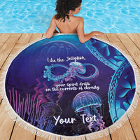 Polynesia Jellyfish Memorial Personalised Beach Blanket Infinity Jellies Polynesian Pattern LT14 - Polynesian Pride