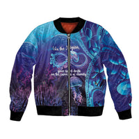 Polynesia Jellyfish Memorial Personalised Bomber Jacket Infinity Jellies Polynesian Pattern LT14 Unisex Purple - Polynesian Pride