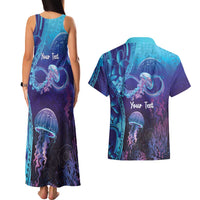 Polynesia Jellyfish Memorial Personalised Couples Matching Tank Maxi Dress and Hawaiian Shirt Infinity Jellies Polynesian Pattern LT14 - Polynesian Pride