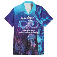 Polynesia Jellyfish Memorial Personalised Family Matching Summer Maxi Dress and Hawaiian Shirt Infinity Jellies Polynesian Pattern LT14 Dad's Shirt - Short Sleeve Purple - Polynesian Pride