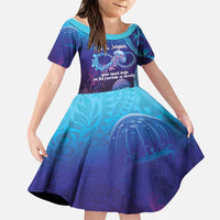 Polynesia Jellyfish Memorial Personalised Family Matching Tank Maxi Dress and Hawaiian Shirt Infinity Jellies Polynesian Pattern LT14 Daughter's Dress Purple - Polynesian Pride