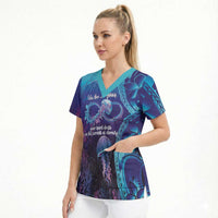 Polynesia Jellyfish Memorial Personalised Scrub Top Infinity Jellies Polynesian Pattern LT14 - Polynesian Pride