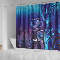 Polynesia Jellyfish Memorial Personalised Shower Curtain Infinity Jellies Polynesian Pattern LT14 - Polynesian Pride