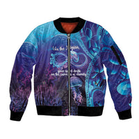 Polynesia Jellyfish Memorial Personalised Sleeve Zip Bomber Jacket Infinity Jellies Polynesian Pattern LT14 Unisex Purple - Polynesian Pride