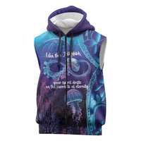 Polynesia Jellyfish Memorial Personalised Sleeveless Zip Hoodie Infinity Jellies Polynesian Pattern LT14 Purple - Polynesian Pride