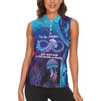 Polynesia Jellyfish Memorial Personalised Women Sleeveless Polo Shirt Infinity Jellies Polynesian Pattern LT14 - Polynesian Pride