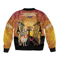 Australia And New Zealand ANZAC Bomber Jacket Aussie Kangaroo With Aotearoa Kiwi Lest We Forget LT14 - Polynesian Pride
