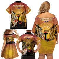 Australia And New Zealand ANZAC Family Matching Off Shoulder Short Dress and Hawaiian Shirt Aussie Kangaroo With Aotearoa Kiwi Lest We Forget