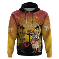 Australia And New Zealand ANZAC Hoodie Aussie Kangaroo With Aotearoa Kiwi Lest We Forget LT14 Pullover Hoodie Yellow - Polynesian Pride